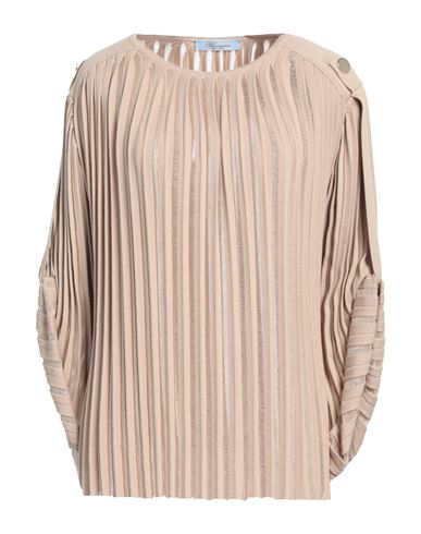 Blumarine Woman Sweater Beige Size 8 Cotton
