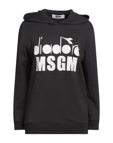 Msgm Woman Sweatshirt Lead Size M Cotton, Viscose In Grey
