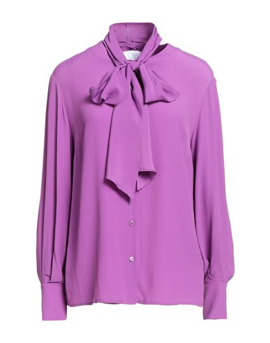 Clips More Woman Shirt Mauve Size 10 Acetate, Silk In Purple