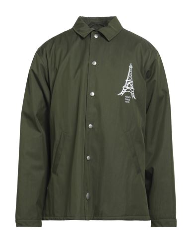 Kenzo Man Shirt Military Green Size M Cotton, Polyamide