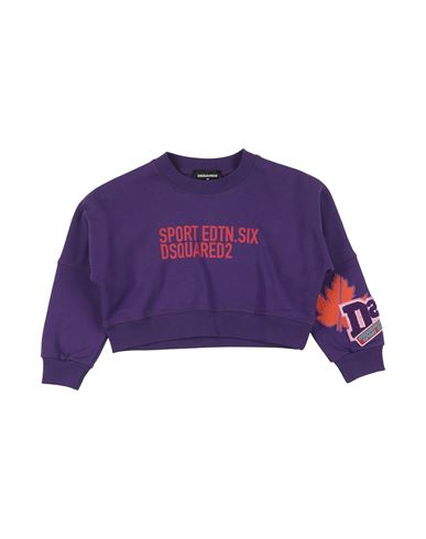Shop Dsquared2 Toddler Girl Sweatshirt Purple Size 4 Cotton