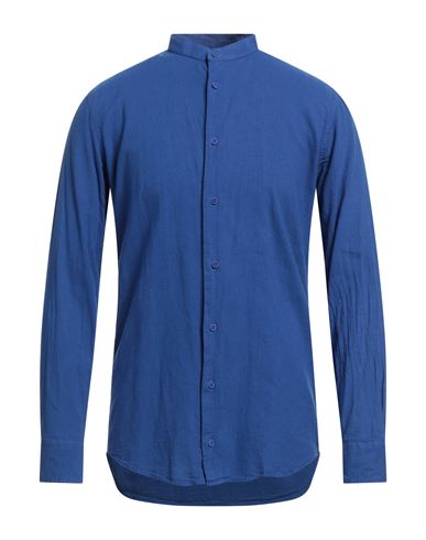 Mulish Man Shirt Azure Size L Linen In Blue