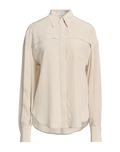Brunello Cucinelli Woman Shirt Beige Size L Silk, Ecobrass