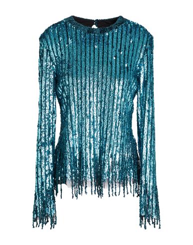 Etro Woman Top Turquoise Size 4 Viscose, Wool, Silk In Blue