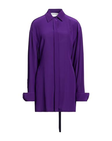 Sportmax Woman Shirt Dark Purple Size 6 Silk