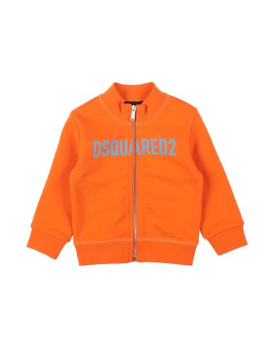 Shop Dsquared2 Newborn Boy Sweatshirt Orange Size 3 Cotton, Elastane