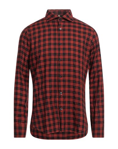 Dnl Man Shirt Brick Red Size 15 ¾ Cotton, Tencel