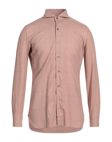 Giampaolo Man Shirt Brown Size 15 ¾ Cotton, Tencel