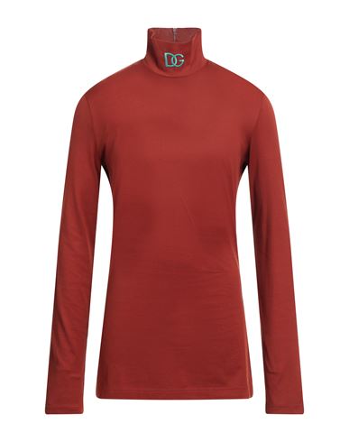 Dolce & Gabbana Man T-shirt Brick Red Size 44 Cotton, Viscose