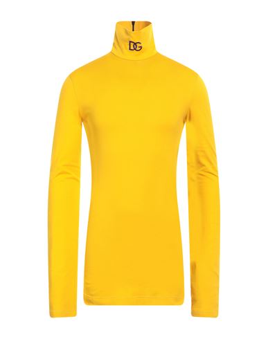 Dolce & Gabbana Man T-shirt Ocher Size 38 Cotton, Viscose In Yellow