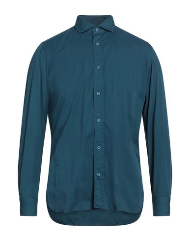 Giampaolo Man Shirt Deep Jade Size M Cotton In Green