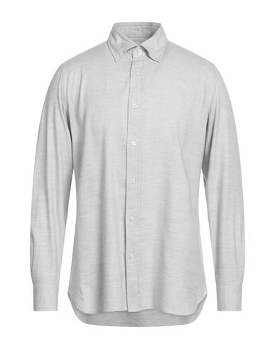 Giampaolo Man Shirt Light Grey Size 16 Cotton, Tencel