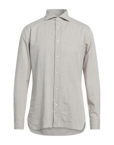 Giampaolo Man Shirt Beige Size 16 Cotton, Wool