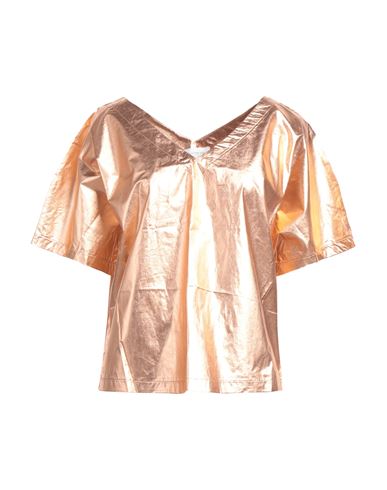 Collectors Club Woman Top Copper Size 10 Cotton, Polyurethane In Orange