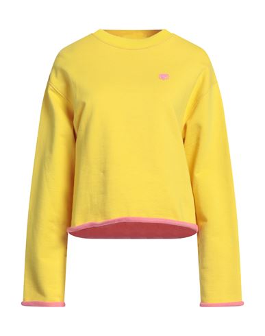 Chiara Ferragni Woman Sweatshirt Yellow Size Xs Cotton, Elastane