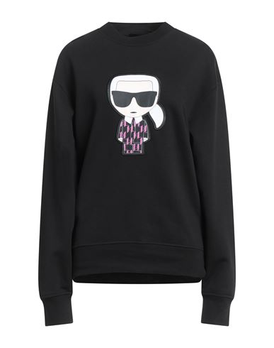 Karl Lagerfeld Woman Sweatshirt Black Size Xs Organic Cotton, Recycled Polyester In Black