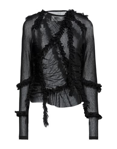 Mm6 Maison Margiela Woman Top Black Size 2 Polyester, Viscose, Elastane