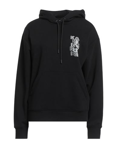 Karl Lagerfeld Woman Sweatshirt Black Size L Organic Cotton, Recycled Polyester
