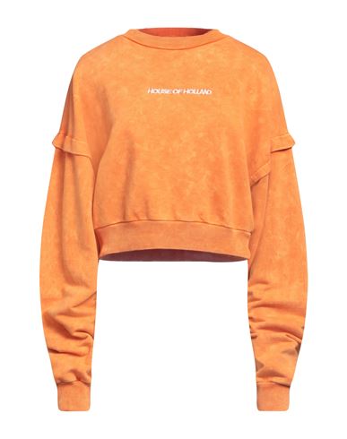 House Of Holland Woman Sweatshirt Orange Size S Cotton, Polyester
