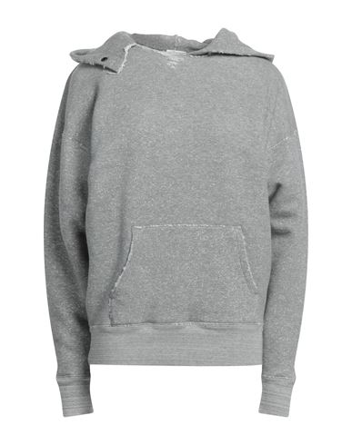 Saint Laurent Woman Sweatshirt Grey Size M Cotton In Gray