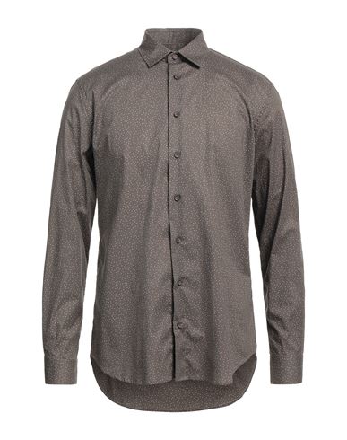 Gazzarrini Man Shirt Khaki Size Xl Cotton, Elastane In Beige