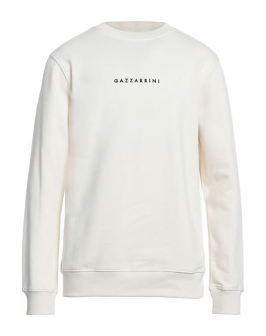 Gazzarrini Man Sweatshirt Cream Size 3xl Cotton, Polyester In White