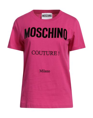Moschino Woman T-shirt Fuchsia Size 8 Organic Cotton In Pink