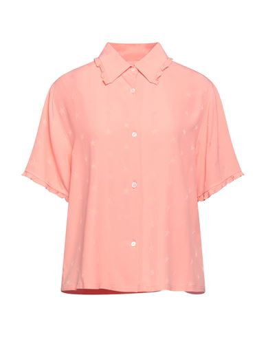Aglini Woman Shirt Salmon Pink Size 4 Acetate, Silk