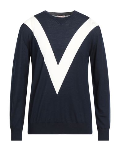 Valentino Man Sweater Midnight Blue Size Xl Virgin Wool