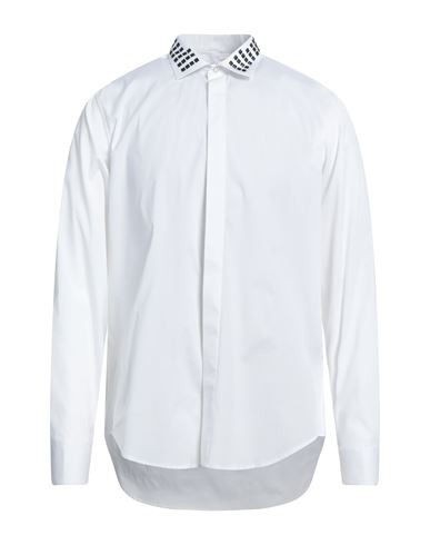 John Richmond Man Shirt White Size 38 Cotton, Elastane