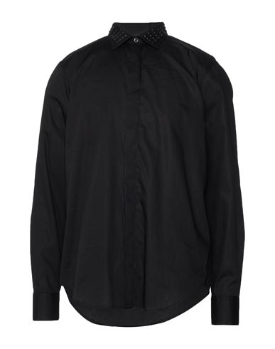 John Richmond Man Shirt Black Size 42 Cotton, Elastane