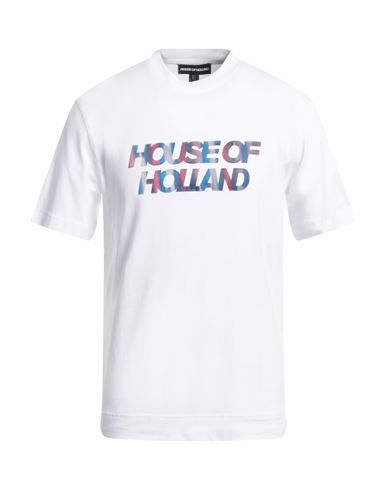House Of Holland Man T-shirt White Size M Cotton, Elastane