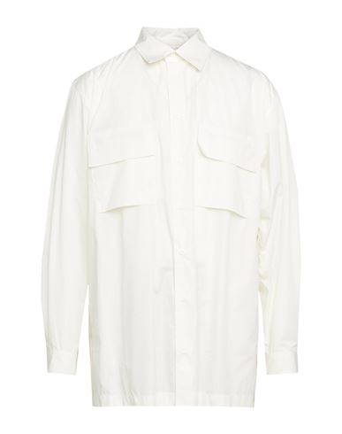 Nike Man Shirt Ivory Size L Cotton, Nylon In White