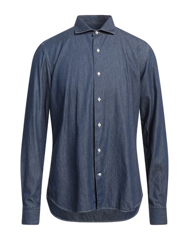 Herman & Sons Man Denim Shirt Blue Size 16 Cotton