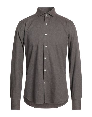 Ghirardelli Man Shirt Cocoa Size 17 Cotton In Brown