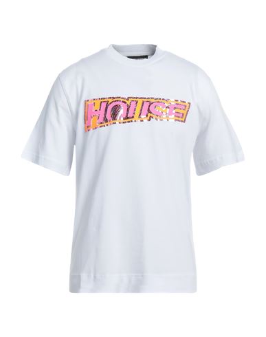 House Of Holland Man T-shirt White Size M Cotton, Elastane