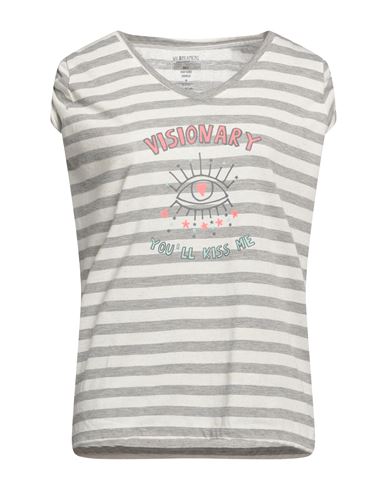 WILDREAMERS WILDREAMERS WOMAN T-SHIRT LIGHT GREY SIZE L POLYESTER, LINEN