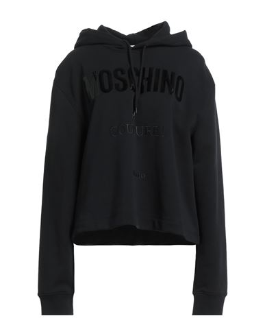 Moschino Woman Sweatshirt Black Size 8 Organic Cotton