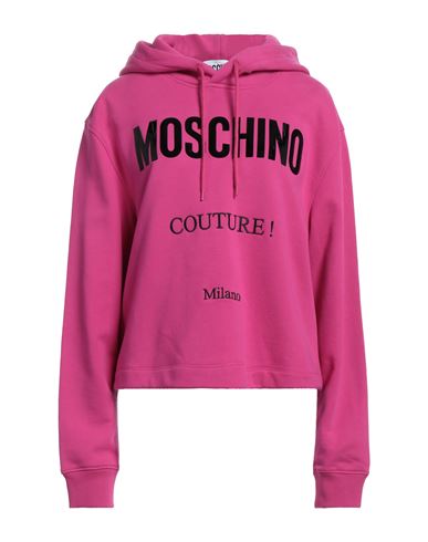 Moschino Woman Sweatshirt Fuchsia Size 8 Organic Cotton In Pink