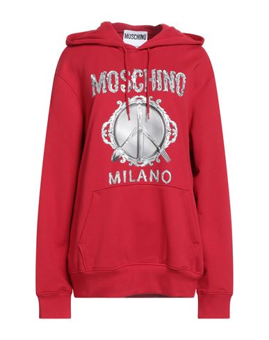 Moschino Couture Woman Sweatshirt Red Size 10 Organic Cotton In Red
