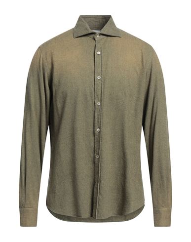 Giannetto Man Shirt Green Size 16 ½ Cotton