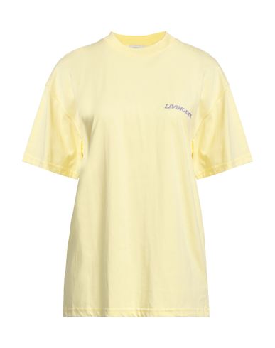 Livincool Woman T-shirt Yellow Size M Cotton