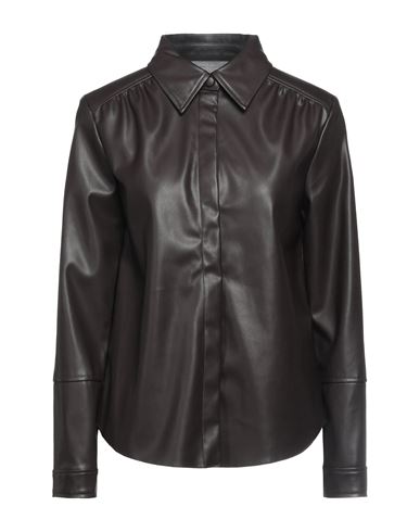 Ba&sh Ba & Sh Woman Shirt Dark Brown Size 0 Polyurethane, Polyester