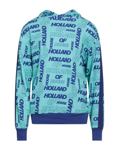 House Of Holland Man Sweatshirt Turquoise Size L Cotton In Blue