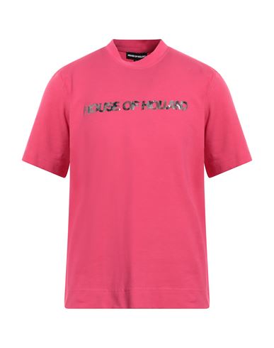 House Of Holland Man T-shirt Fuchsia Size S Cotton, Elastane In Pink