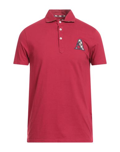 Aquascutum Man Polo Shirt Garnet Size L Cotton, Elastane In Red