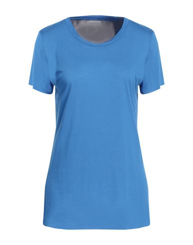 Purotatto Woman T-shirt Azure Size M Modal, Milk Protein Fiber In Blue