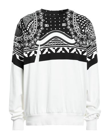 Dolce & Gabbana Man Sweatshirt White Size Xl Cotton, Elastane