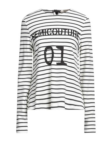 Semicouture Woman T-shirt Off White Size Xl Cotton