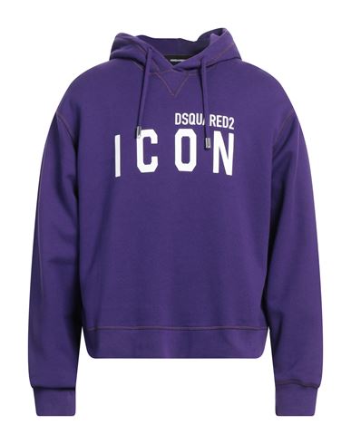 Dsquared2 Man Sweatshirt Purple Size L Cotton In Purple